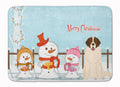 Merry Christmas Carolers Moscow Watchdog Memory Foam Kitchen Mat Machine Washable Anti-Fatigue Cushion Comfort Bath or Kitchen Rug