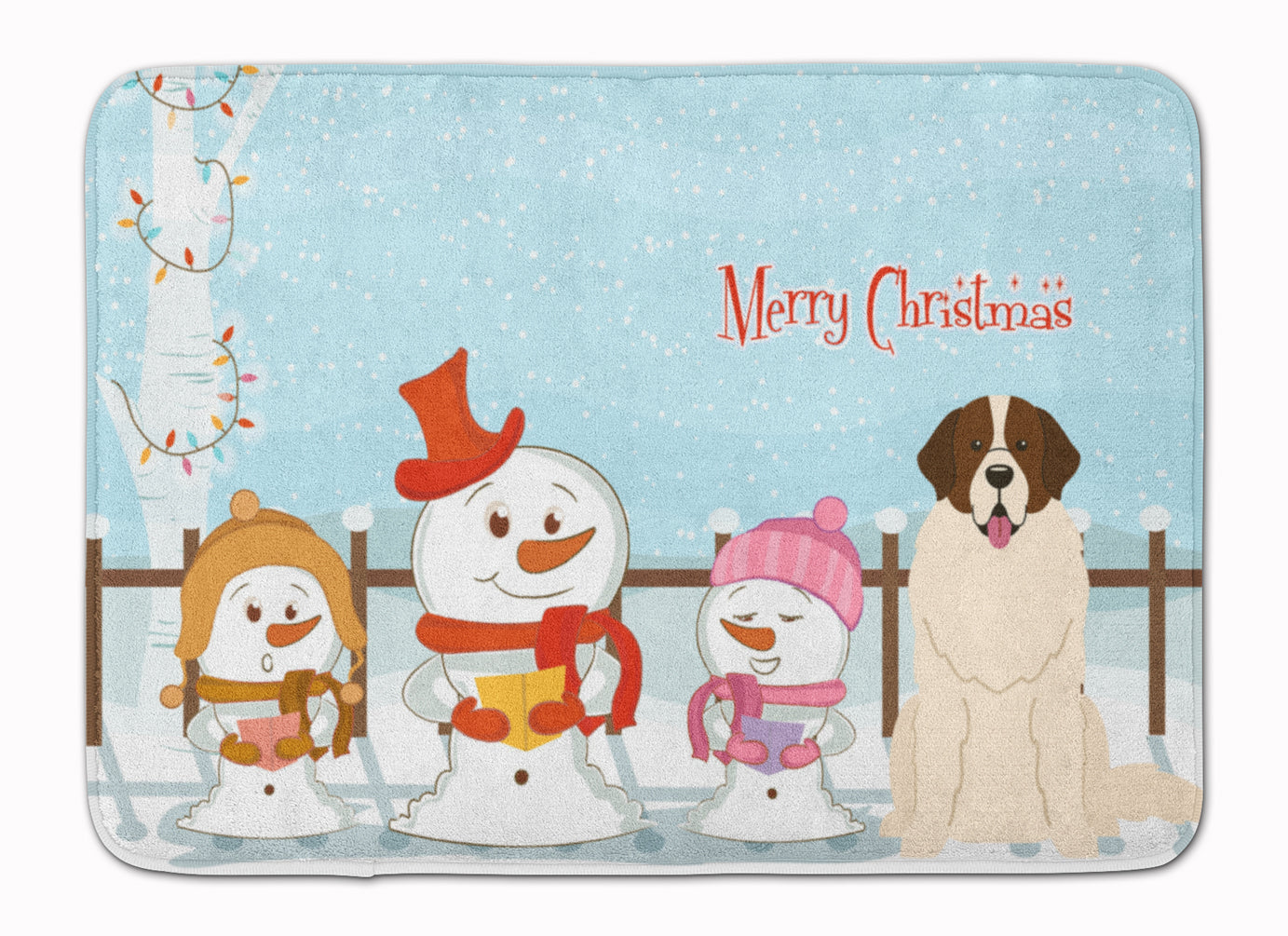 Merry Christmas Carolers Moscow Watchdog Memory Foam Kitchen Mat Machine Washable Anti-Fatigue Cushion Comfort Bath or Kitchen Rug