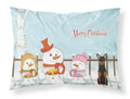 Merry Christmas Carolers Manchester Terrier Standard Pillowcase Lightweight Super Soft Easy Care Decorative Artwork Pillowcase, Standard