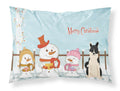 Merry Christmas Carolers Russo-European Laika Spitz Standard Pillowcase Lightweight Super Soft Easy Care Decorative Artwork Pillowcase, Standard