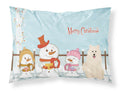 Merry Christmas Carolers Samoyed Standard Pillowcase Lightweight Super Soft Easy Care Decorative Artwork Pillowcase, Standard