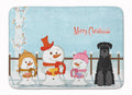 Merry Christmas Carolers Standard Schnauzer Black Memory Foam Kitchen Mat Machine Washable Anti-Fatigue Cushion Comfort Bath or Kitchen Rug