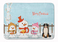 Merry Christmas Carolers Bernese Mountain Dog Memory Foam Kitchen Mat Machine Washable Anti-Fatigue Cushion Comfort Bath or Kitchen Rug