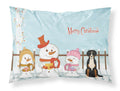 Merry Christmas Carolers Greater Swiss Mountain Dog Standard Pillowcase Lightweight Super Soft Easy Care Decorative Artwork Pillowcase, Standard