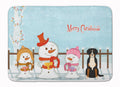 Merry Christmas Carolers Greater Swiss Mountain Dog Memory Foam Kitchen Mat Machine Washable Anti-Fatigue Cushion Comfort Bath or Kitchen Rug
