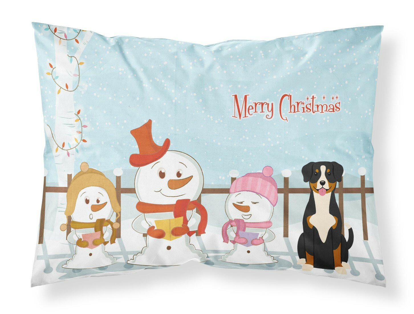 Merry Christmas Carolers Entlebucher Standard Pillowcase Lightweight Super Soft Easy Care Decorative Artwork Pillowcase, Standard