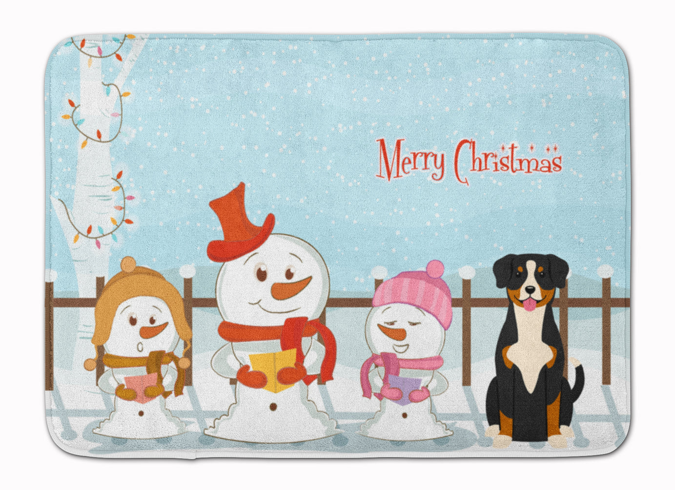 Merry Christmas Carolers Entlebucher Memory Foam Kitchen Mat Machine Washable Anti-Fatigue Cushion Comfort Bath or Kitchen Rug