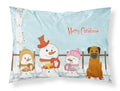 Merry Christmas Carolers Border Terrier Standard Pillowcase Lightweight Super Soft Easy Care Decorative Artwork Pillowcase, Standard