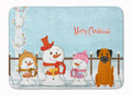 Merry Christmas Carolers Border Terrier Memory Foam Kitchen Mat Machine Washable Anti-Fatigue Cushion Comfort Bath or Kitchen Rug