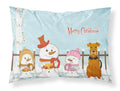 Merry Christmas Carolers Airedale Standard Pillowcase Lightweight Super Soft Easy Care Decorative Artwork Pillowcase, Standard