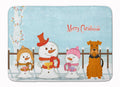 Merry Christmas Carolers Airedale Memory Foam Kitchen Mat Machine Washable Anti-Fatigue Cushion Comfort Bath or Kitchen Rug