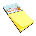 Merry Christmas Carolers Airedale Watercolor Sticky Note Holder Refillable Dispenser Desk Accessory 3x3 Pad Gift