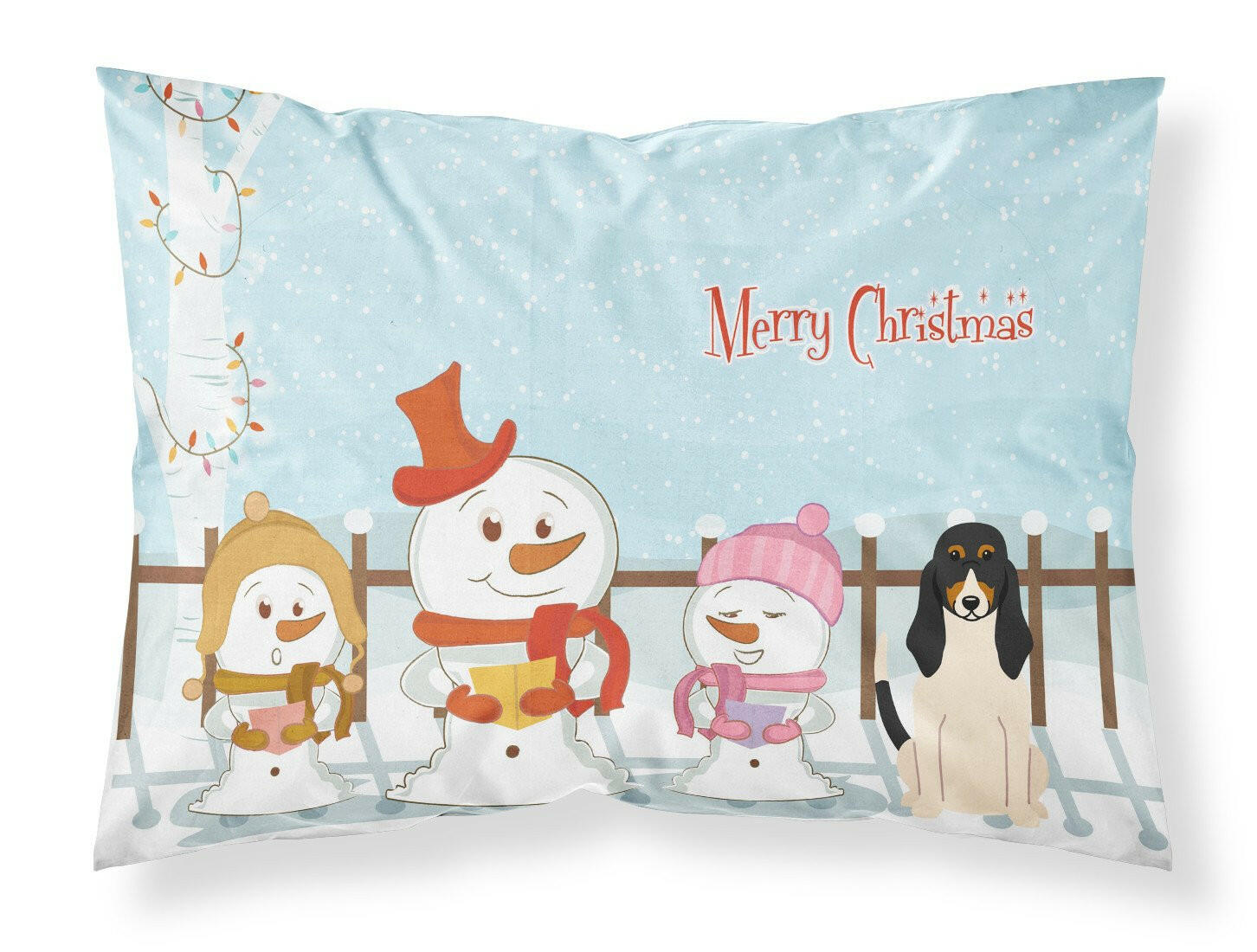 Merry Christmas Carolers Swiss Hound Standard Pillowcase Lightweight Super Soft Easy Care Decorative Artwork Pillowcase, Standard