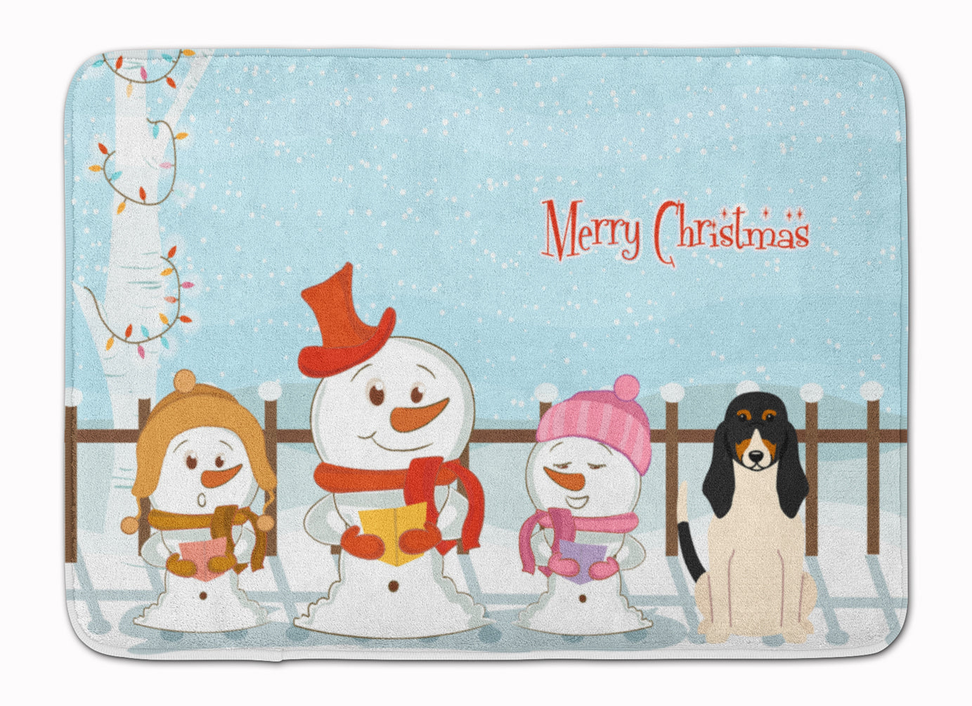 Merry Christmas Carolers Swiss Hound Memory Foam Kitchen Mat Machine Washable Anti-Fatigue Cushion Comfort Bath or Kitchen Rug
