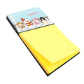 Merry Christmas Carolers Swiss Hound Watercolor Sticky Note Holder Refillable Dispenser Desk Accessory 3x3 Pad Gift