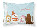 Merry Christmas Carolers Caucasian Shepherd Dog Standard Pillowcase Lightweight Super Soft Easy Care Decorative Artwork Pillowcase, Standard