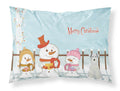Merry Christmas Carolers Miniature Schnauzer White Standard Pillowcase Lightweight Super Soft Easy Care Decorative Artwork Pillowcase, Standard