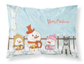Merry Christmas Carolers Miniature Schnauzer Salt and Pepper Standard Pillowcase Lightweight Super Soft Easy Care Decorative Artwork Pillowcase, Standard
