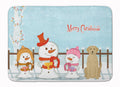 Merry Christmas Carolers Yellow Labrador Memory Foam Kitchen Mat Machine Washable Anti-Fatigue Cushion Comfort Bath or Kitchen Rug
