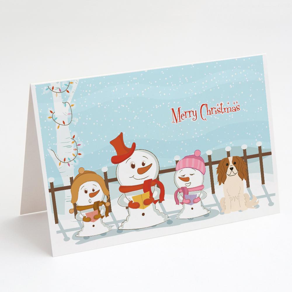 Merry Christmas Carolers Cavalier Spaniel Greeting Cards Pack of 8 Blank Cards with Envelopes Whimsical A7 Size 5x7