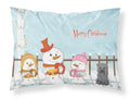 Merry Christmas Carolers Glen of Imal Grey Standard Pillowcase Lightweight Super Soft Easy Care Decorative Artwork Pillowcase, Standard