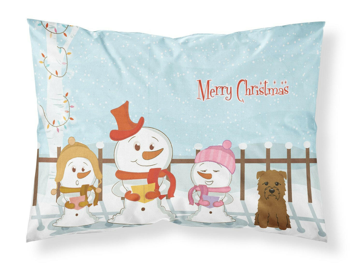 Merry Christmas Carolers Glen of Imal Tan Standard Pillowcase Lightweight Super Soft Easy Care Decorative Artwork Pillowcase, Standard