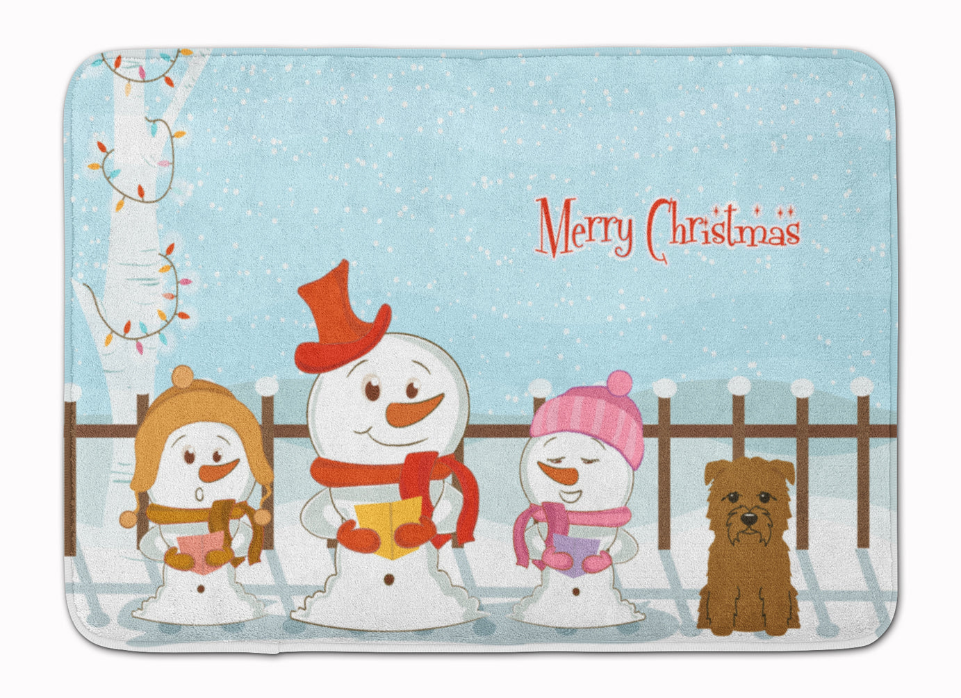 Merry Christmas Carolers Glen of Imal Tan Memory Foam Kitchen Mat Machine Washable Anti-Fatigue Cushion Comfort Bath or Kitchen Rug