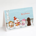 Merry Christmas Carolers Irish Water Spaniel Greeting Cards Pack of 8 Blank Cards with Envelopes Whimsical A7 Size 5x7