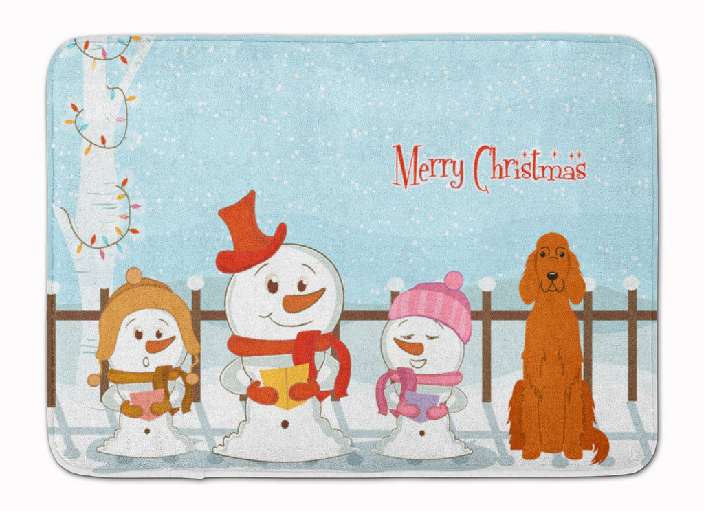 Merry Christmas Carolers Irish Setter Memory Foam Kitchen Mat Machine Washable Anti-Fatigue Cushion Comfort Bath or Kitchen Rug