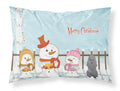Merry Christmas Carolers Poodle Silver Standard Pillowcase Lightweight Super Soft Easy Care Decorative Artwork Pillowcase, Standard