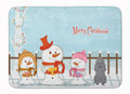 Merry Christmas Carolers Poodle Silver Memory Foam Kitchen Mat Machine Washable Anti-Fatigue Cushion Comfort Bath or Kitchen Rug
