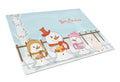 Merry Christmas Carolers Poodle White Cutting Board Tempered Glass Kitchen Cutting Surface, Heat Resistant Chopping, Non-Slip Feet, Food Prep & Serving