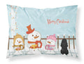 Merry Christmas Carolers Poodle Black Standard Pillowcase Lightweight Super Soft Easy Care Decorative Artwork Pillowcase, Standard