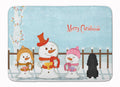 Merry Christmas Carolers Poodle Black Memory Foam Kitchen Mat Machine Washable Anti-Fatigue Cushion Comfort Bath or Kitchen Rug