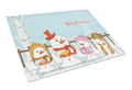 Merry Christmas Carolers Brittany Spaniel Cutting Board Tempered Glass Kitchen Cutting Surface, Heat Resistant Chopping, Non-Slip Feet, Food Prep & Serving