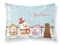 Merry Christmas Carolers Dogue de Bourdeaux Standard Pillowcase Lightweight Super Soft Easy Care Decorative Artwork Pillowcase, Standard