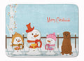 Merry Christmas Carolers Dogue de Bourdeaux Memory Foam Kitchen Mat Machine Washable Anti-Fatigue Cushion Comfort Bath or Kitchen Rug