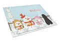 Merry Christmas Carolers Bouvier des Flandres Cutting Board Tempered Glass Kitchen Cutting Surface, Heat Resistant Chopping, Non-Slip Feet, Food Prep & Serving