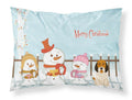 Merry Christmas Carolers Petit Basset Griffon Veenden Standard Pillowcase Lightweight Super Soft Easy Care Decorative Artwork Pillowcase, Standard