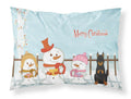 Merry Christmas Carolers Beauce Shepherd Dog Standard Pillowcase Lightweight Super Soft Easy Care Decorative Artwork Pillowcase, Standard