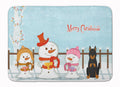 Merry Christmas Carolers Beauce Shepherd Dog Memory Foam Kitchen Mat Machine Washable Anti-Fatigue Cushion Comfort Bath or Kitchen Rug
