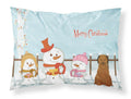 Merry Christmas Carolers Briard Brown Standard Pillowcase Lightweight Super Soft Easy Care Decorative Artwork Pillowcase, Standard