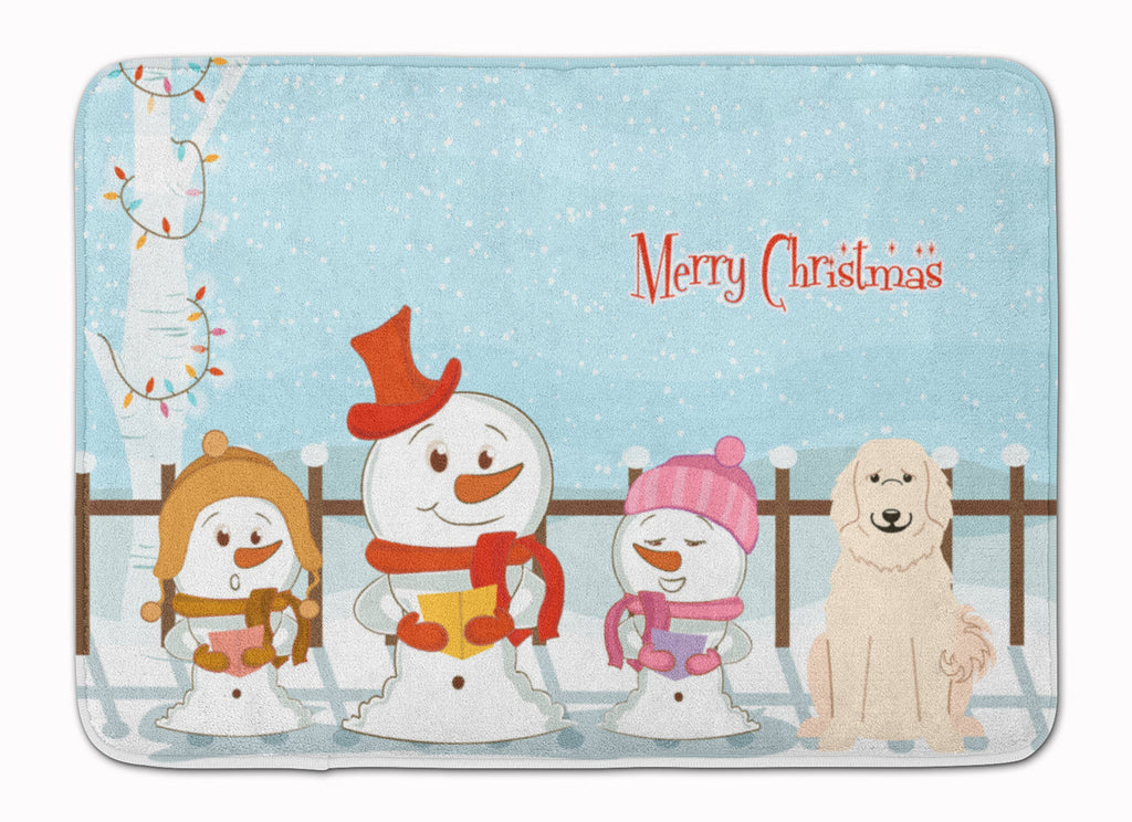 Merry Christmas Carolers Great Pyrenese Memory Foam Kitchen Mat Machine Washable Anti-Fatigue Cushion Comfort Bath or Kitchen Rug