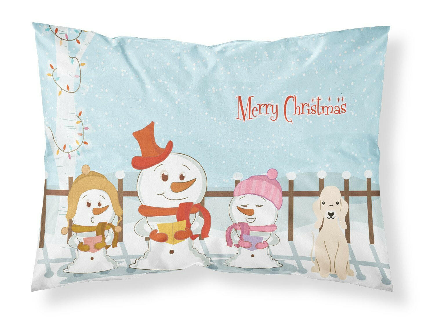 Merry Christmas Carolers Bedlington Terrier Sandy Standard Pillowcase Lightweight Super Soft Easy Care Decorative Artwork Pillowcase, Standard