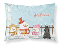 Merry Christmas Carolers Cocker Spaniel Black Standard Pillowcase Lightweight Super Soft Easy Care Decorative Artwork Pillowcase, Standard