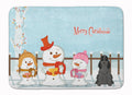 Merry Christmas Carolers Cocker Spaniel Black Memory Foam Kitchen Mat Machine Washable Anti-Fatigue Cushion Comfort Bath or Kitchen Rug