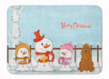 Merry Christmas Carolers Cocker Spaniel Red Memory Foam Kitchen Mat Machine Washable Anti-Fatigue Cushion Comfort Bath or Kitchen Rug