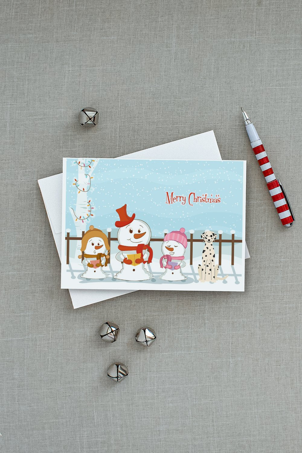 Merry Christmas Carolers Dalmatian Greeting Cards Pack of 8 Blank Cards with Envelopes Whimsical A7 Size 5x7