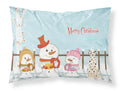Merry Christmas Carolers Dalmatian Standard Pillowcase Lightweight Super Soft Easy Care Decorative Artwork Pillowcase, Standard