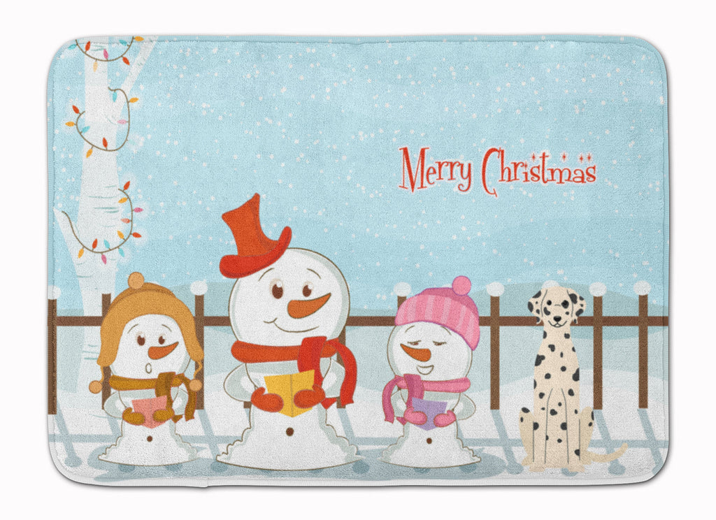 Merry Christmas Carolers Dalmatian Memory Foam Kitchen Mat Machine Washable Anti-Fatigue Cushion Comfort Bath or Kitchen Rug